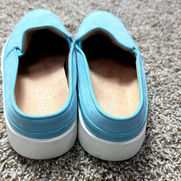 Vionic Tiffany Blue Leather Slide on Sneakers - Picture 3 of 6